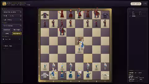 Animated clip of a capture in Battle Chess, with the cavalier charging and the defending piece falling.